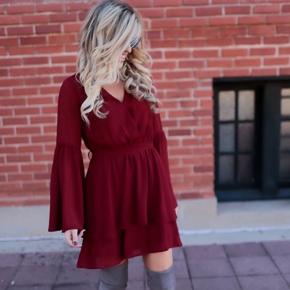 Last 1!! SMALL flirty fun wine colored party dress - Picture 2 of 8